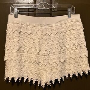Crocheted Express S Shorts HighWaisted CottageCore White Ivory Feminine Coquette